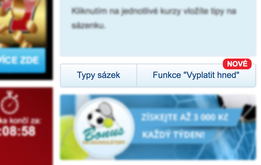 Sportingbet nabízí novou funkci "Vyplatit hned"