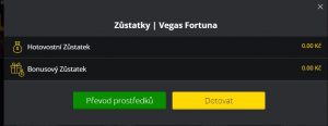 Převod peněz do online casina Fortuna