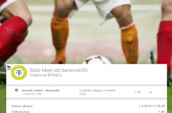 Analýza tiketu z 1. apríla: Arsenal porazil Newcastle, sázkař vyhrál 105.000,- Kč!