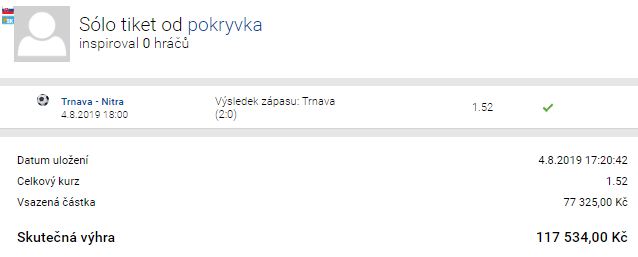 Rozbor tiketu: Sázkař vsadil na výhru Trnavy 77 tisíc. Proč? A kolik vyhrál?