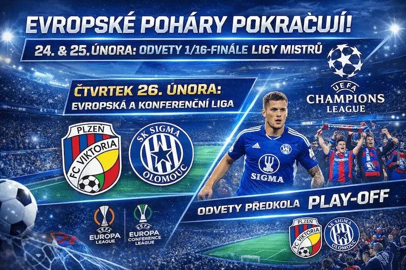 Odvety 1/16-finále evropských pohárů - Plzeň, Sigma a hodnotné tipy na Ligu mistrů