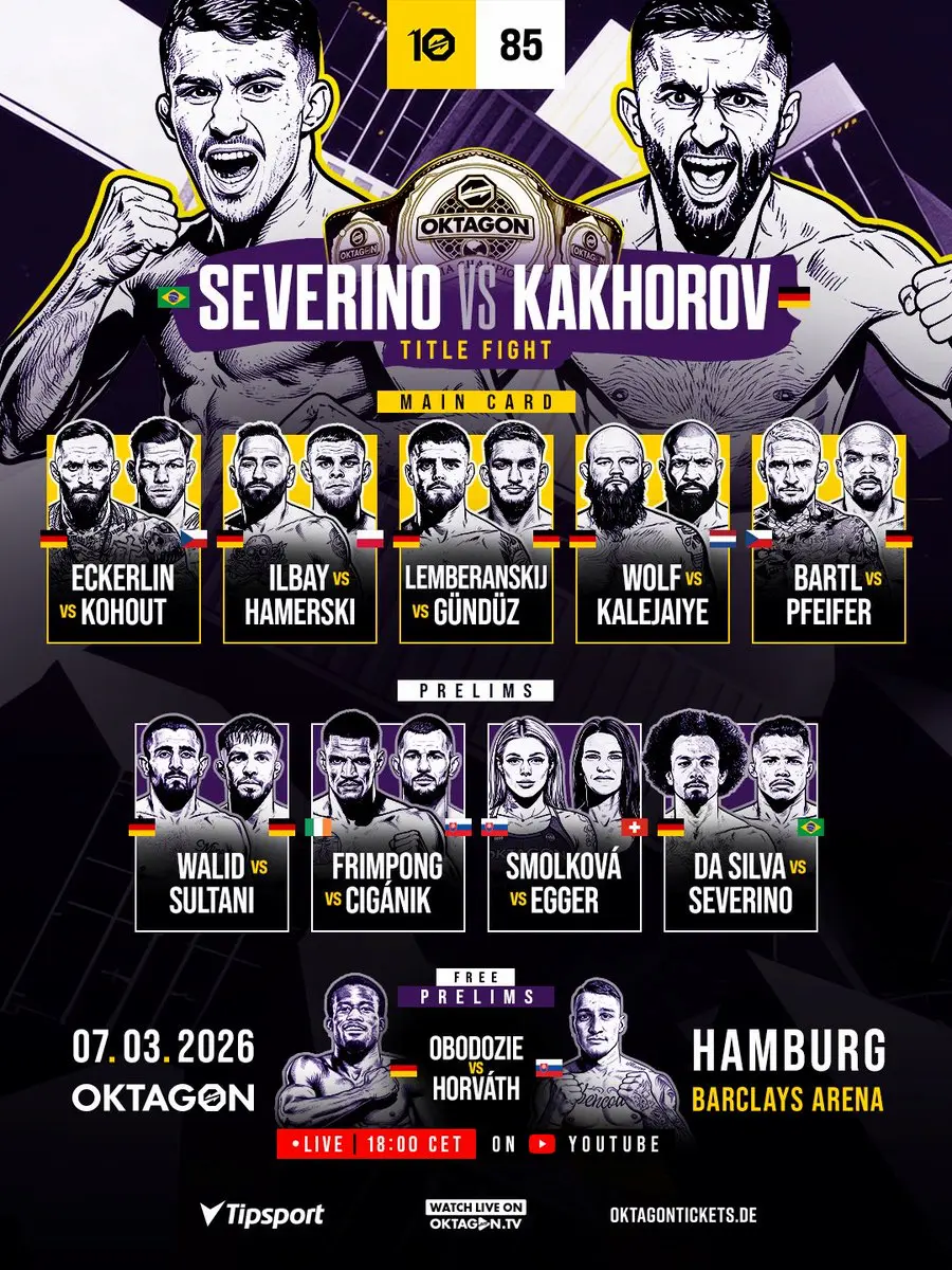 Oktagon 85 Hamburg – návrat Kohouta, Bartla, Smolkové a titul v bantamu