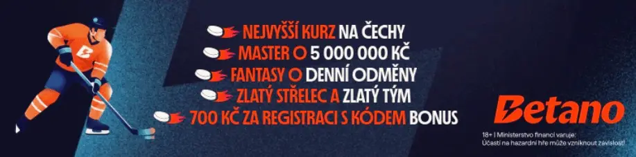 Hokejová horečka na Betanu: Milionové výhry, Fantasy a nejlepší kurzy na český tým