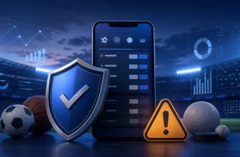 Kurzové sázení na mobilu se symbolem ochrany a upozorněním na rizika