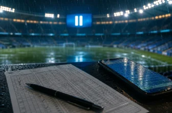 Odložený fotbalový zápas a sázkový tiket v dešti