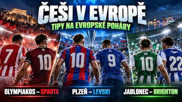Tipy na Evropskou a Konferenční ligu - Sparta v Řecku, Plzeň hledá první body a Jablonec proti Brightonu