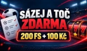 Sázej a toč zdarma: 200 FS + 100 Kč Free Bet
