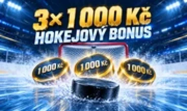 Hokejový bonus 3× 1 000 Kč